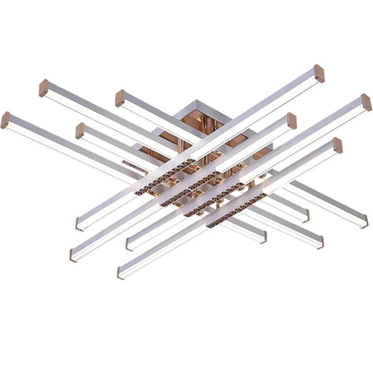 Lustra LED cu Telecomanda LT178/8WH, 98W, 8 Elemente, Lumina Rece/Clada/Neutra, Dimabila, Alb