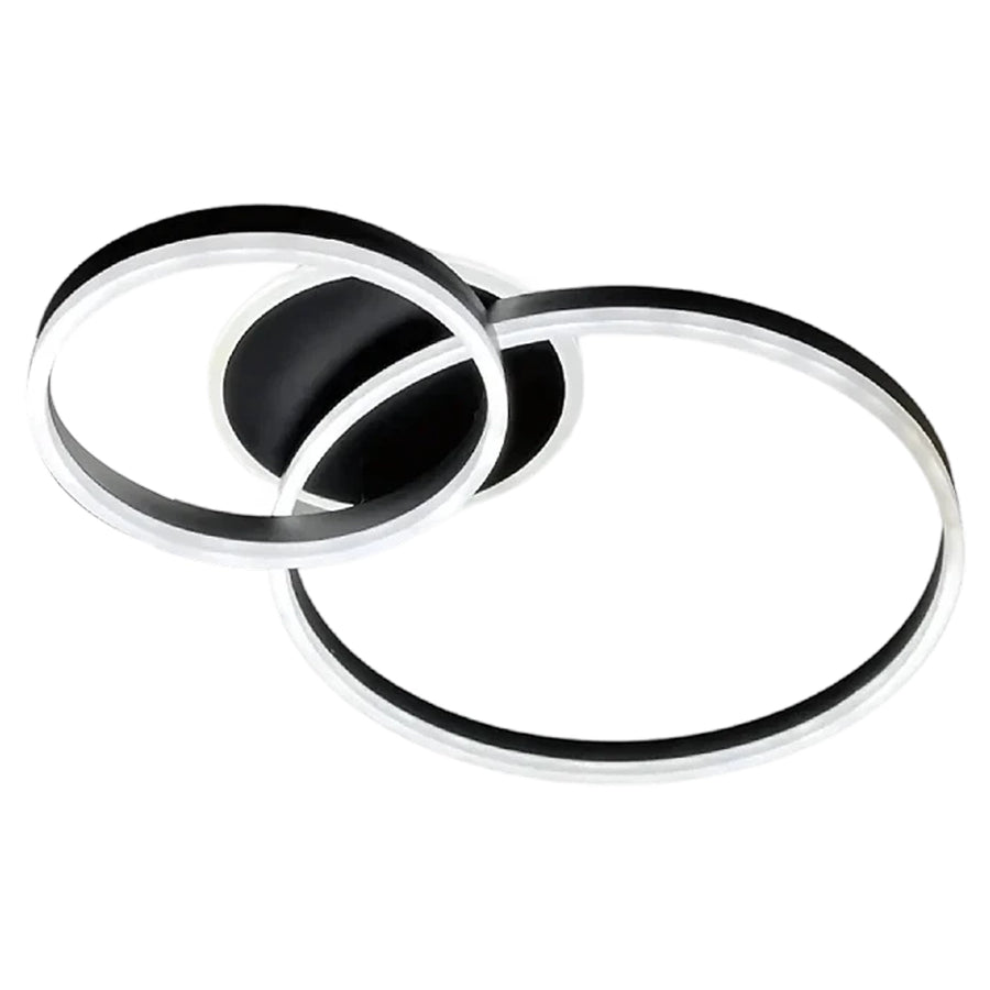 Lustra LED cu telecomanda RINOVA 66W, 2 Cercuri, lumina Rece/Calda/Neutra, Dimabila, Negru