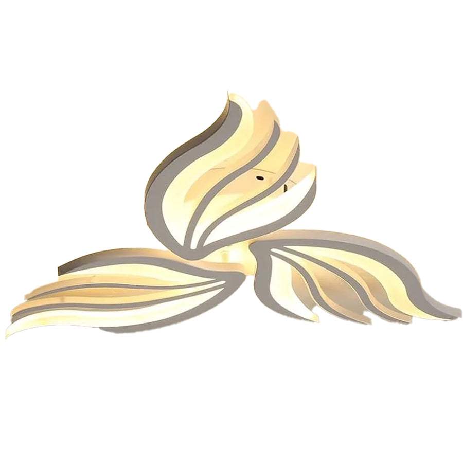 Lustra LED cu telecomanda SAKURA 37W, 3 Petale, lumina Rece/Calda/Neutra, Dimabila, Alb