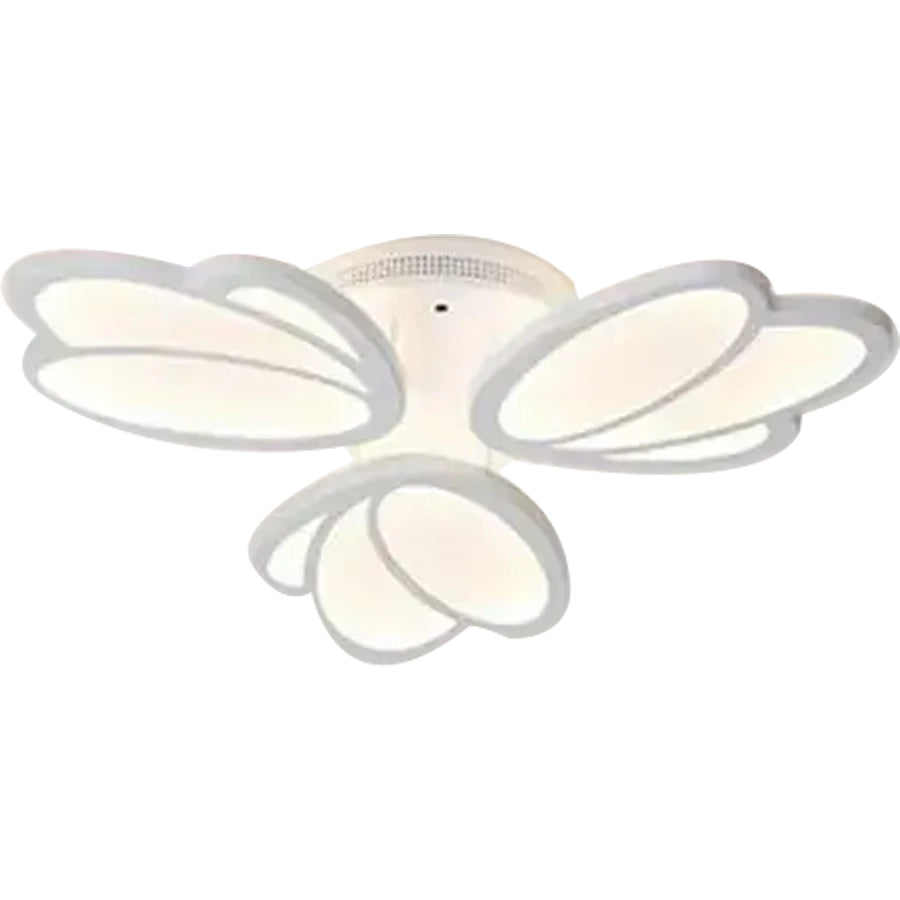 Lustra LED cu telecomanda TULIP 45W, 3 Petale, lumina Rece/Calda/Neutra, Dimabila, Alb