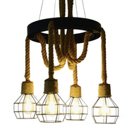 Lustra Roata LV580, 4xE27, Maro, Metal si Sfoara