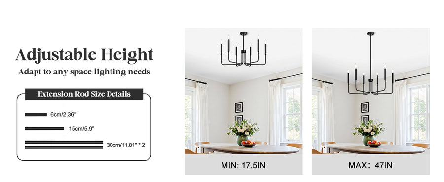 Lustra Metalic AVANT, tip Pendul cu brate, Rotunda, 6xE14, Negru