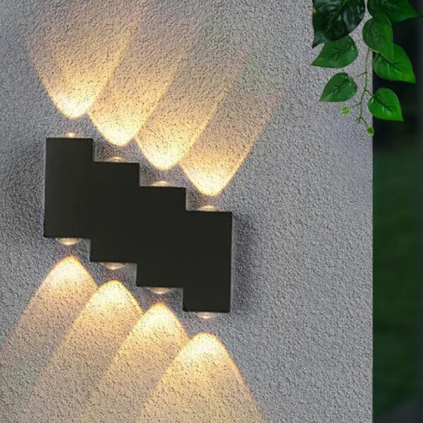 Aplica LED AX232, Exterior, 8 Surse, 8W, Negru, 3000K