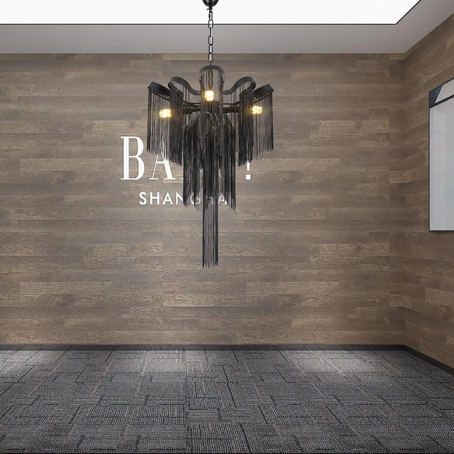 Candelabru B8000/4BK, 4xE14, Diametru 43 cm, Inaltime 68 cm, Negru, Metal