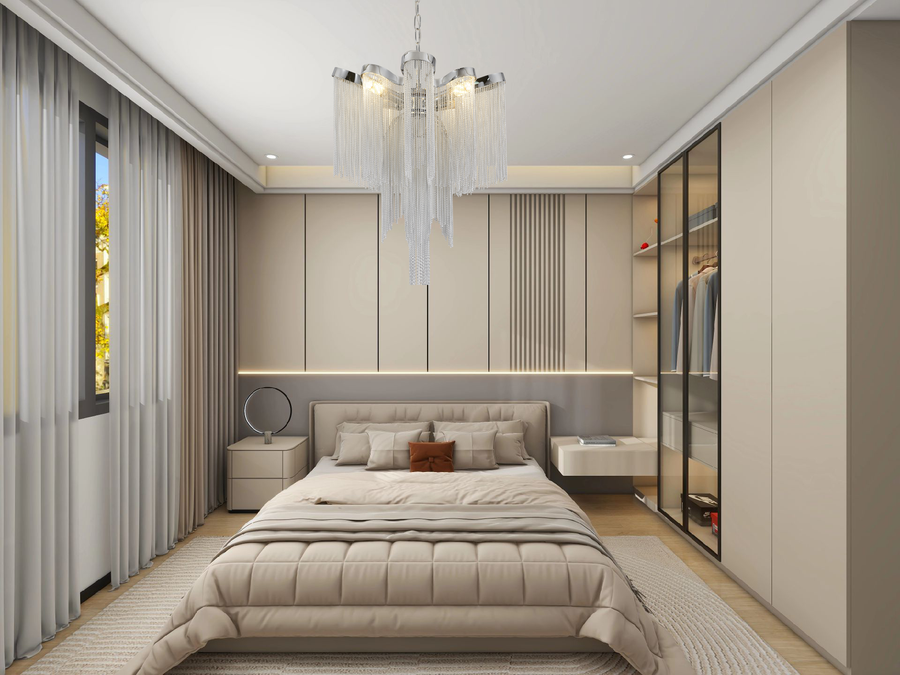 Candelabru B8000/4CH, 4xE14, Diametru 43 cm, Inaltime 68 cm, Argintiu, Metal