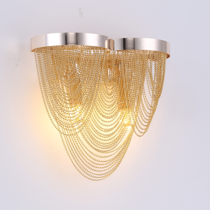 Aplica Aurora, 2xE14, Diametru 23 cm, Auriu, Metal