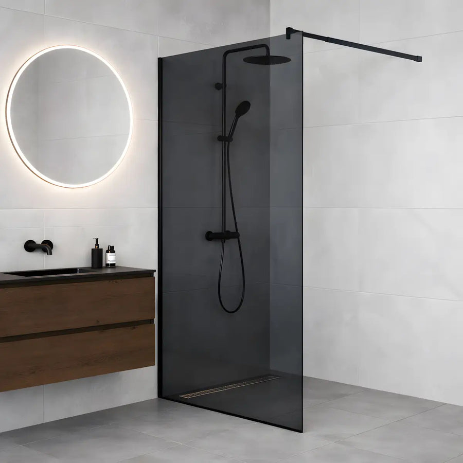 Paravan duș Walk-In 100x195 cm, sticlă securizată 8 mm, gri, profil metalic rezistent