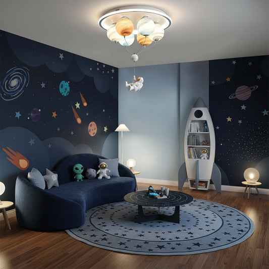 Lustra LED ASTRONAUT 60W, 6xE27, lumina Rece/Calda/Neutra, Alb