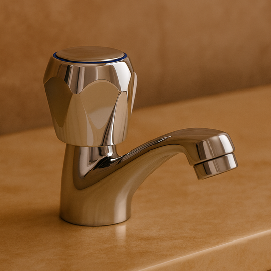 Robinet baie cu montaj pe chiuveta, apa rece, un singur maner, crom lucios