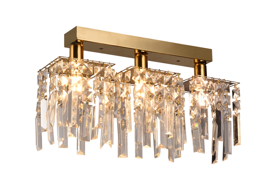 Candelabru Cristal CC180/3GD, 3xE14, 35x6x9, Auriu, Cristal, Fier