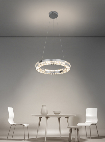 Candelabru LED POLAR, Diametru 50 cm, Inaltime 120 cm, Lumina Rece/Neutra/Calda, Dimabila, Argintiu, Cristal, Metal