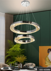 Candelabru LED CC31212/60X40CH, Diametru 40+60 cm, Inaltime 120 cm, IP20, Lumina Rece/Neutra/Calda, Dimabila, Argintiu, Cristal, Otel