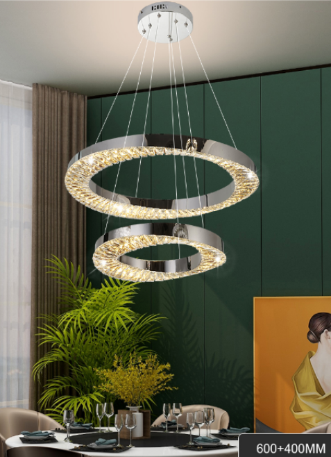 Candelabru LED CC31212/60X40CH, Diametru 40+60 cm, Inaltime 120 cm, IP20, Lumina Rece/Neutra/Calda, Dimabila, Argintiu, Cristal, Otel