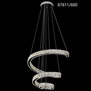 Candelabru LED CC87811/600CH, Diametru 60 cm, Inaltime 120 cm, Lumina Rece/Neutra/Calda, Dimabila, Argintiu, Cristal, Otel