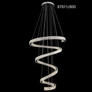 Candelabru LED CC87811/800CH, Diametru 80 cm, Inaltime 150 cm, Lumina Rece/Neutra/Calda, Dimabila, Argintiu, Cristal, Otel