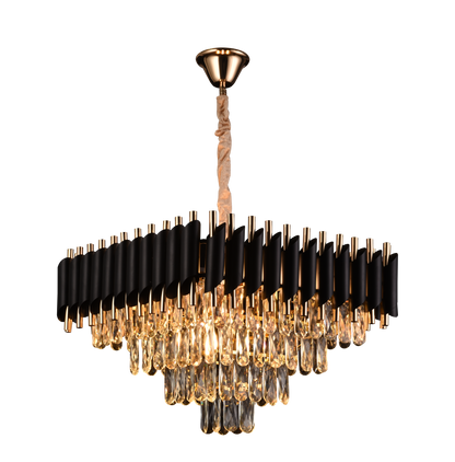 Candelabru Cristal VERSAILLES Nobile 5xE14, Diametru 38cm, Inaltime 35 cm Reglabila, Auriu, Negru, Metal, Crista3