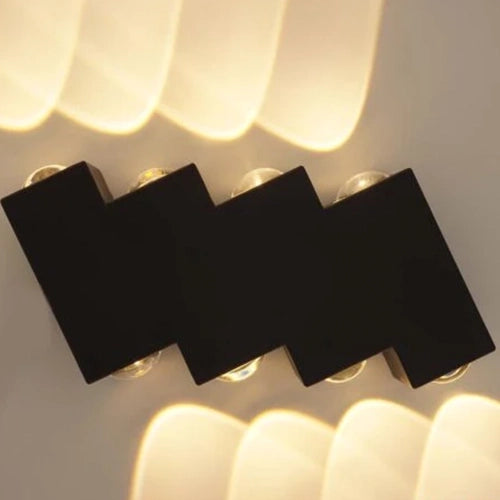 Aplica LED AX232, Exterior, 8 Surse, 8W, Negru, 3000K
