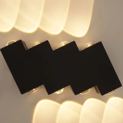 Aplica LED AX232, Exterior, 8 Surse, 8W, Negru, 3000K
