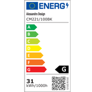 Candelabru Modern, LED, ARIA Largo, 31W, lumina Calda, Negru