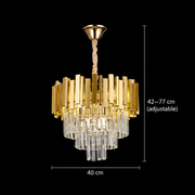 Candelabru BLOIS Nobile, Diametru 40cm, 5x E14 Auriu, Inaltime Reglabila