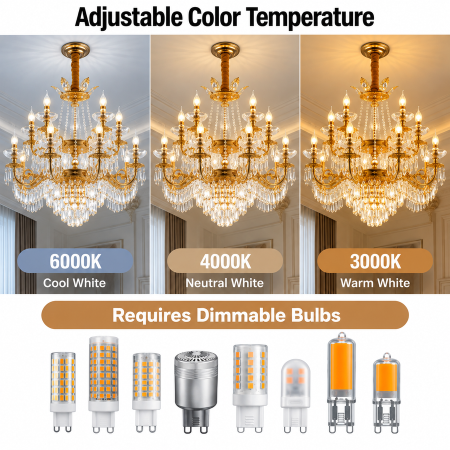 Candelabru Cristal 19xE14, D95cm, Auriu Lucios, Inaltime Reglabila, Metal si Cristal