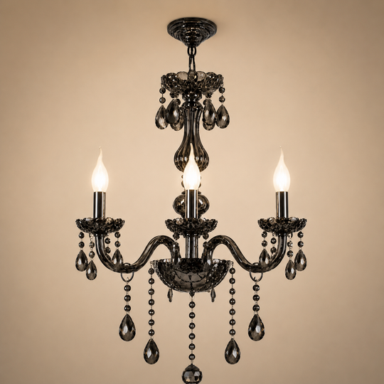 Candelabru Cristal AUGUST Eleganza, 3xE14, Diametru 48cm,  Argintiu, Inaltime Reglabila
