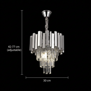 Candelabru Cristal BLOIS Petito 3xE14, Diametru 30cm, Argintiu, Inaltime Reglabila