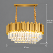 Candelabru Cristal BLOIS Regalis 10xE14, Diametru 80cm, Auriu, Inaltime Reglabila