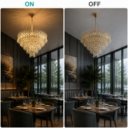 Candelabru Cristal KRAN Regalis, 18xE14, Inaltime Reglabila, Metal si Cristal, Auriu