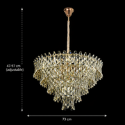 Candelabru Cristal KRAN Regalis, 18xE14, Inaltime Reglabila, Metal si Cristal, Auriu