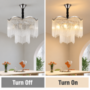 Candelabru Cristal MEKELLE Regalis, 18x E14, Diametru 80cm, Metal si Cristal, Crom Lucios, Inaltime Reglabila