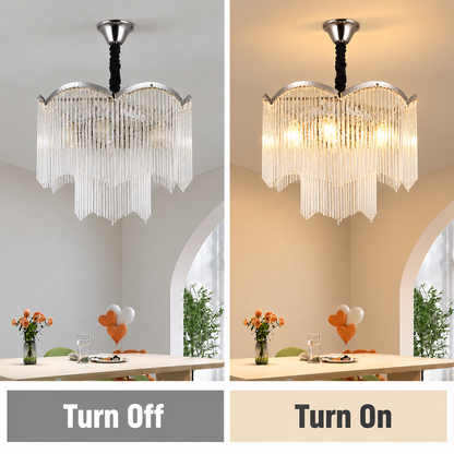 Candelabru Cristal MEKELLE Regalis, 18x E14, Diametru 80cm, Metal si Cristal, Crom Lucios, Inaltime Reglabila