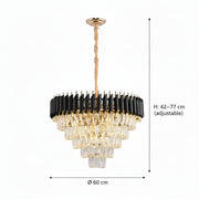 Candelabru Cristal VERSAILLES Magno 8xE14, Diametru 60cm, Negru si Auriu, Inaltime Reglabila Candelabre Cristal Default Title Alessandro Design