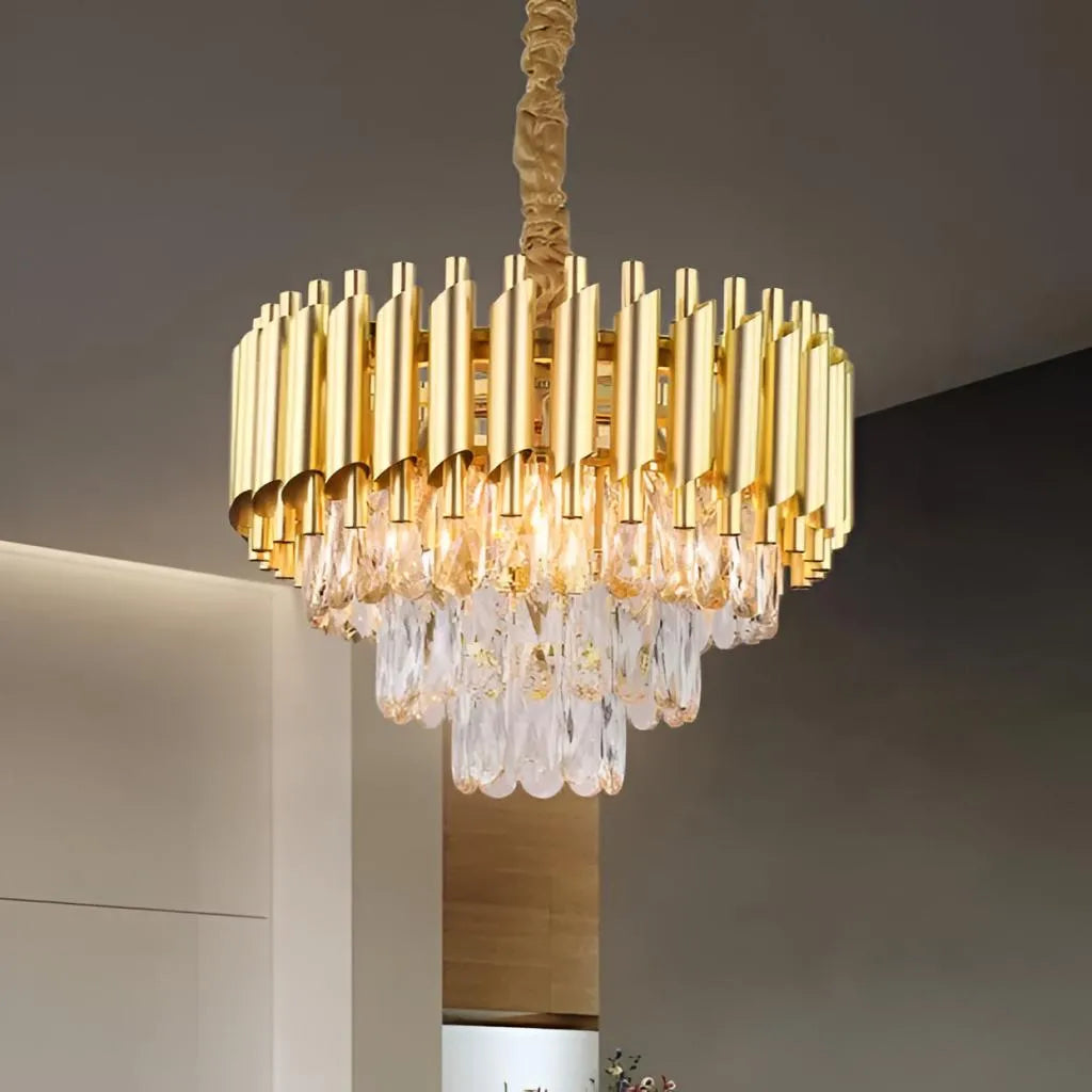 Candelabru Cristal VERSAILLES Nobile 5xE14, Diametru 40cm, Auriu, Inaltime Reglabila Candelabre Cristal Default Title Alessandro Design
