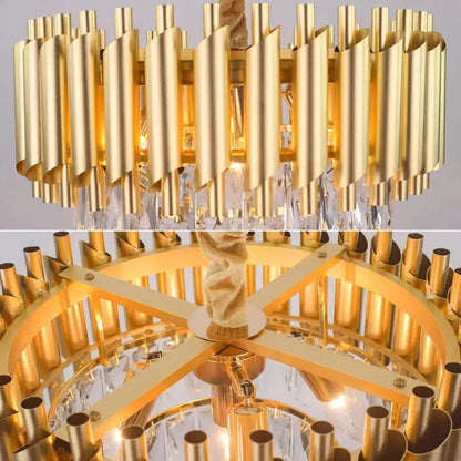 Candelabru Cristal VERSAILLES Nobile 5xE14, Diametru 40cm, Auriu, Inaltime Reglabila Candelabre Cristal Default Title Alessandro Design