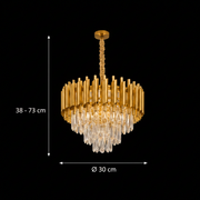 Candelabru Cristal VERSAILLES Nobile 5xE14, Diametru 40cm, Auriu, Inaltime Reglabila