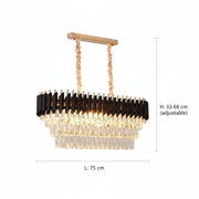 Candelabru Cristal VERSAILLES Regalis 10x E14, Auriu Lucios si Negru, Inaltime Reglabila Candelabre Cristal Default Title Alessandro Design