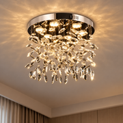 Candelabru LED Cristal LLC210/550CH Rotund, 30W, Lumina Rece/Calda/Neutra, Cristal, Crom Lucios
