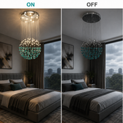 Candelabru LED Cristal OSKEMEN Magno, 56W, Lumina Rece/Calda/Neutra, Metal si Sticla, Verde