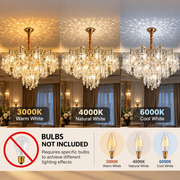 Candelabru Cristal VETRA Regalis 17xE14, D80 cm, Auriu, Inaltime Reglabila, Metal si Cristal