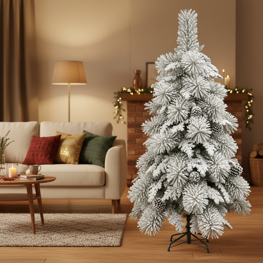 Decorațiune Brad Artificial UPERNAVIK, 180 cm, 550 vârfuri, Suport Metalic, Plastic, Verde
