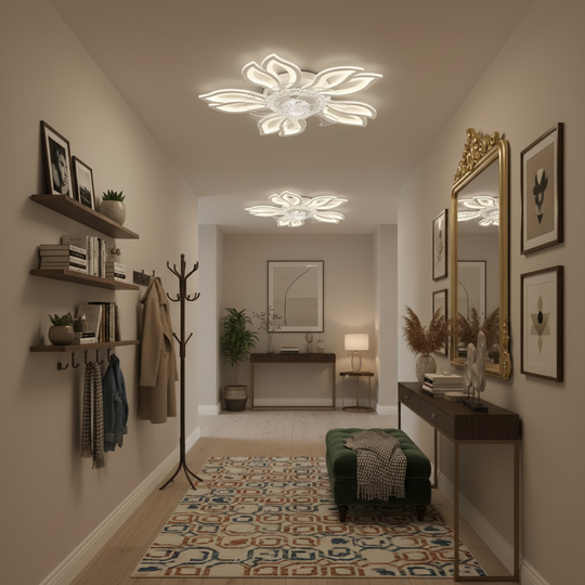 Lustra LED Ventilator ANEMO cu Telecomanda, 30W, D61cm, Lumina Rece/Neutra/Calda, Alb