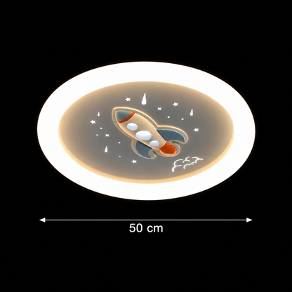 Lustra LED ROCKET 49W, Diametru 49cm, lumina Rece/Calda/Neutra, Alb Albastru