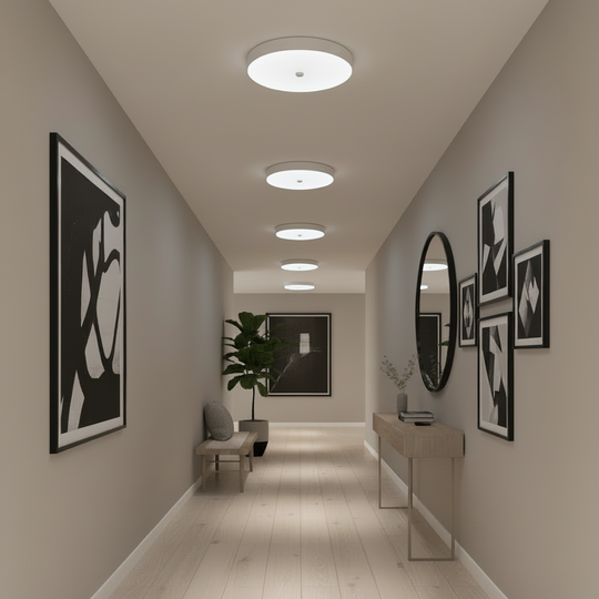 Plafoniera LED PL8001, D22cm, IP44, 8W, Lumina Rece 6000k, Alb