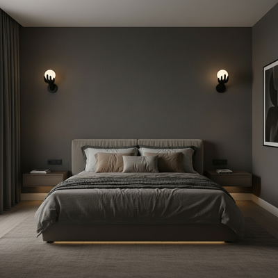 Aplica LED Decorativa MANO, 15x30cm, 1xE27, Sticla si Resina, Negru