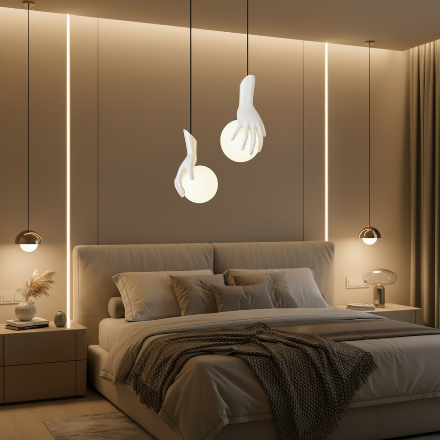 Aplica LED Decorativa MANOS, 13x120cm, 2xG9, Sticla si Resina, Alb