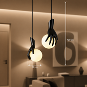 Aplica LED Decorativa MANOS, 13x120cm, 1xE27, Sticla si Resina, Negru
