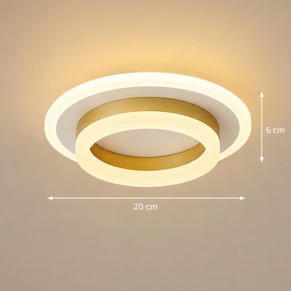 Lustra LED SOLENA ROTONDA 21W, Diametru 20cm, lumina Rece/Calda/Neutra, Alb Auriu