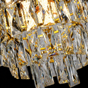 Candelabru Cristal VERSAILLES Nobile 5xE14, Diametru 40cm, Auriu Lucios si Alb