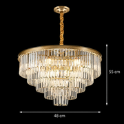Candelabru Cristal CHAMBORD Eleganza 8xE14, Diametru 48cm, Auriu Mat